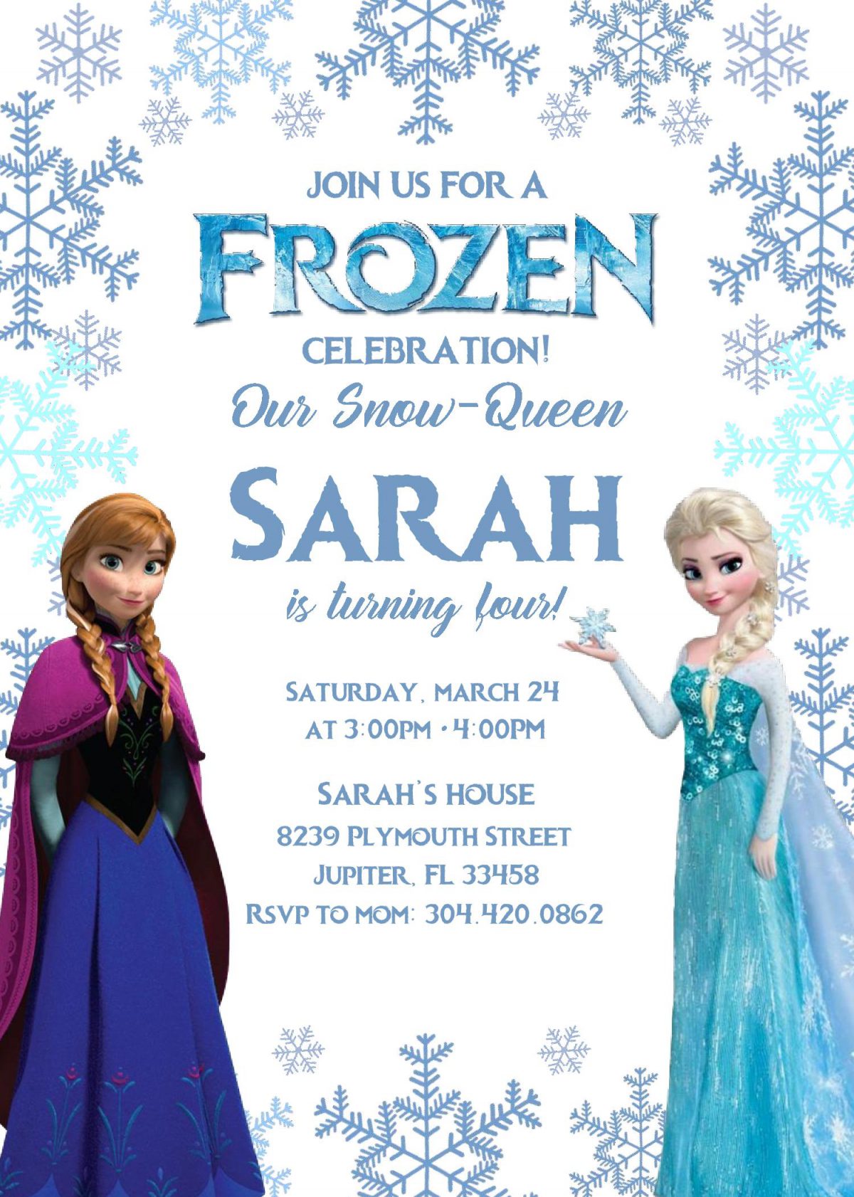 Editable Frozen Invitations