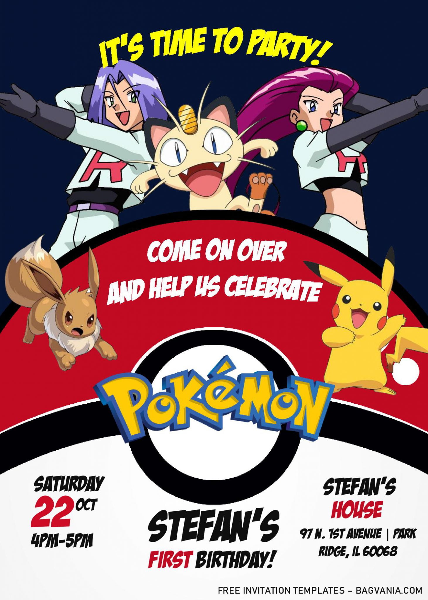 Pokemon Invitation Templates Editable With MS Word FREE Printable