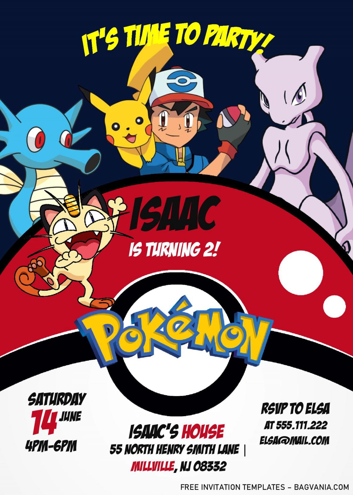 Pokemon Invitation Templates Editable With MS Word FREE Printable