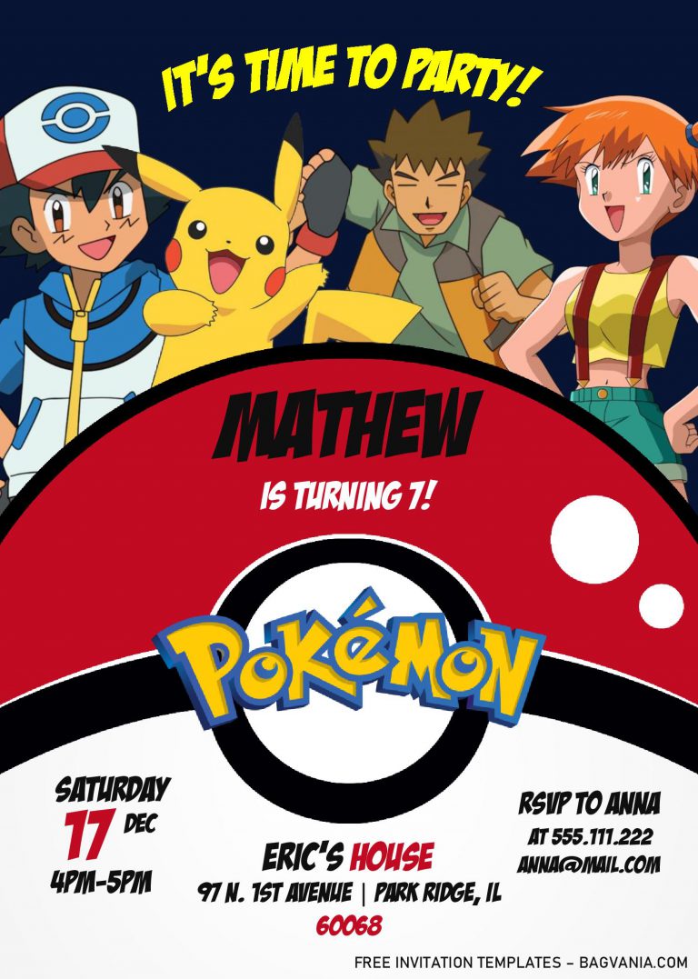 Pokemon Invitation Templates – Editable With MS Word | FREE Printable ...