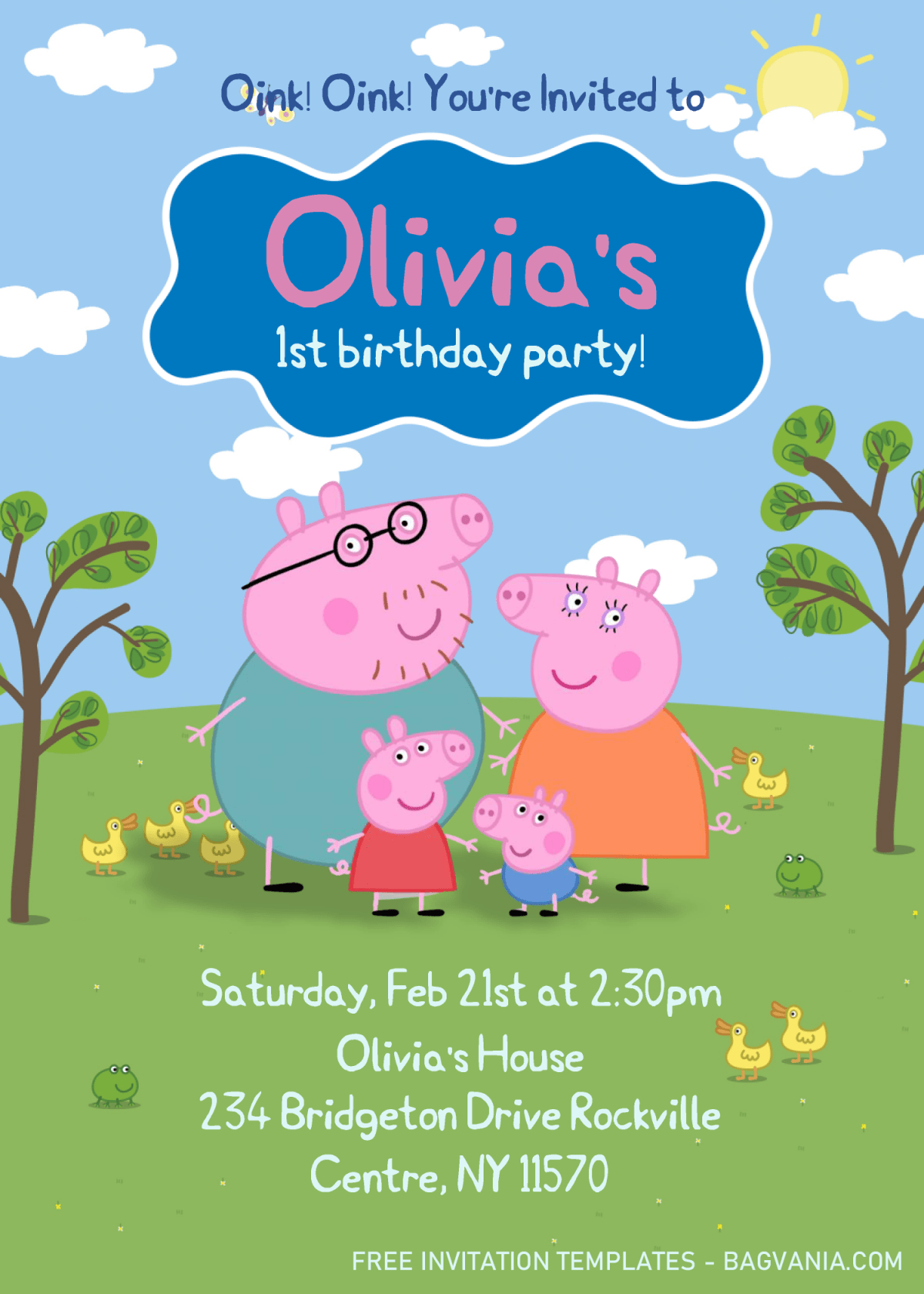 Peppa Pig Invitation Templates – Editable .Docx | FREE Printable ...