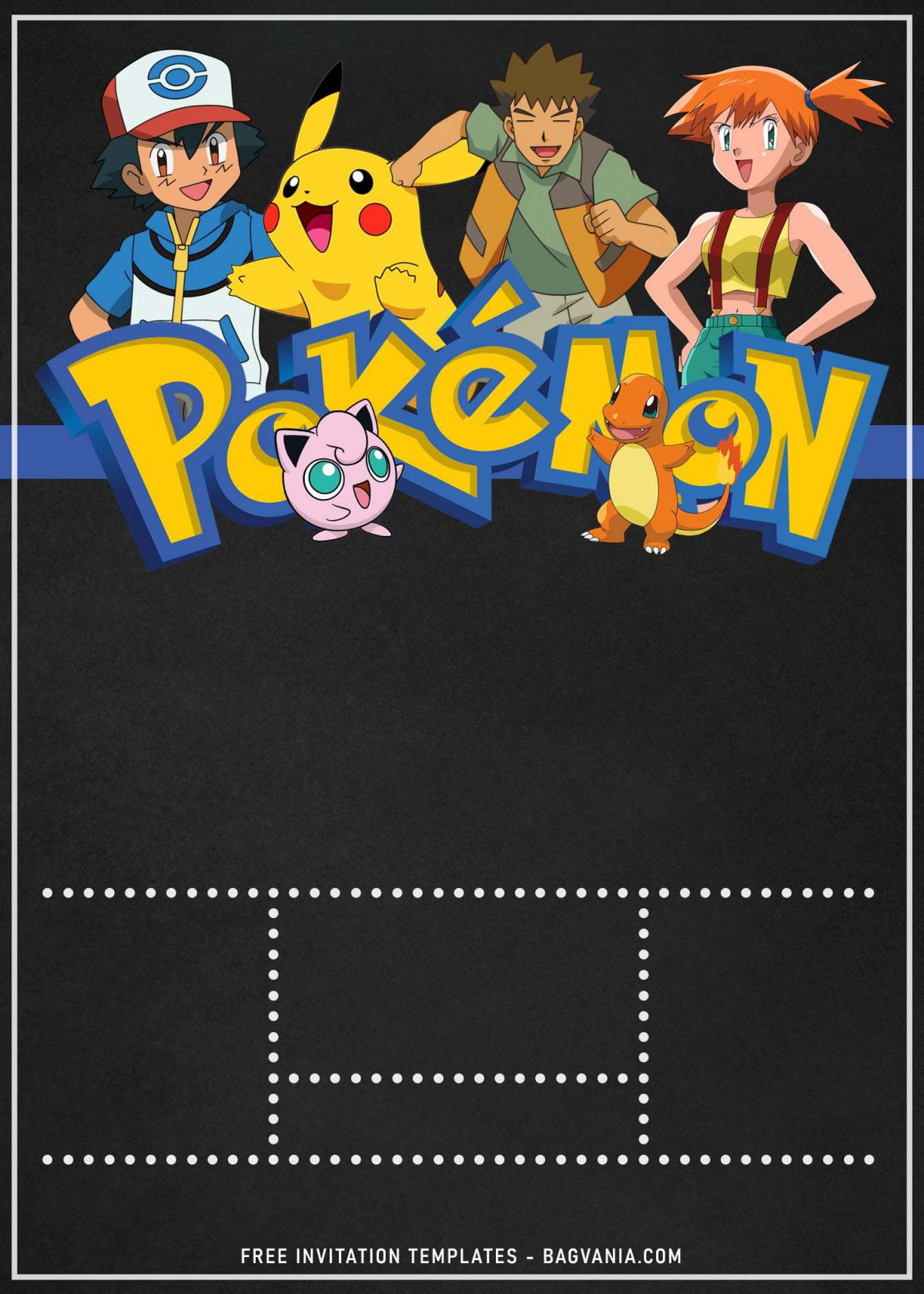 11+ Awesome Pokemon Chalkboard Invitation Templates For Boys Birthday ...