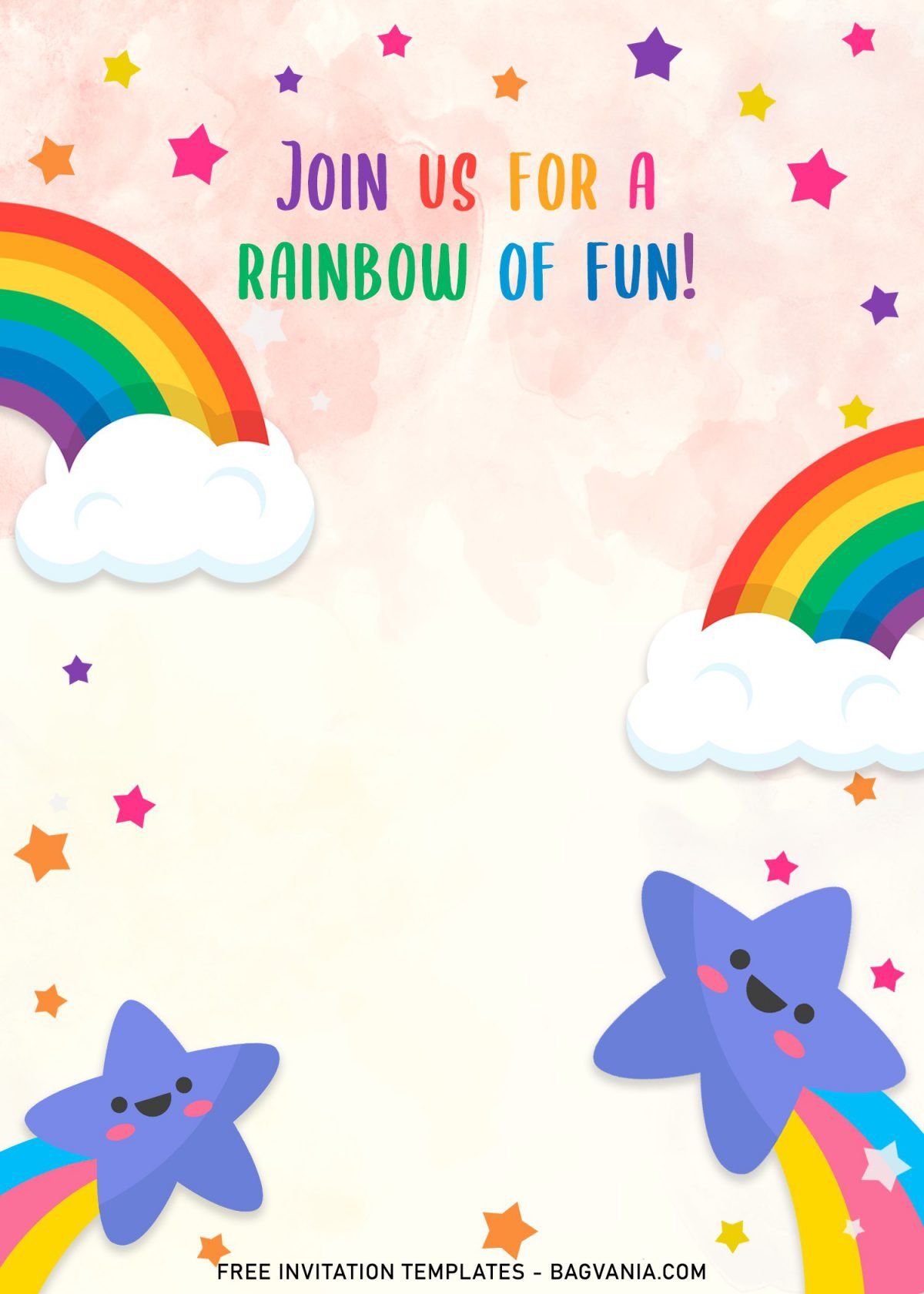 11+ Colorful Rainbow Invitation Card Templates For A Whimsical Birthday