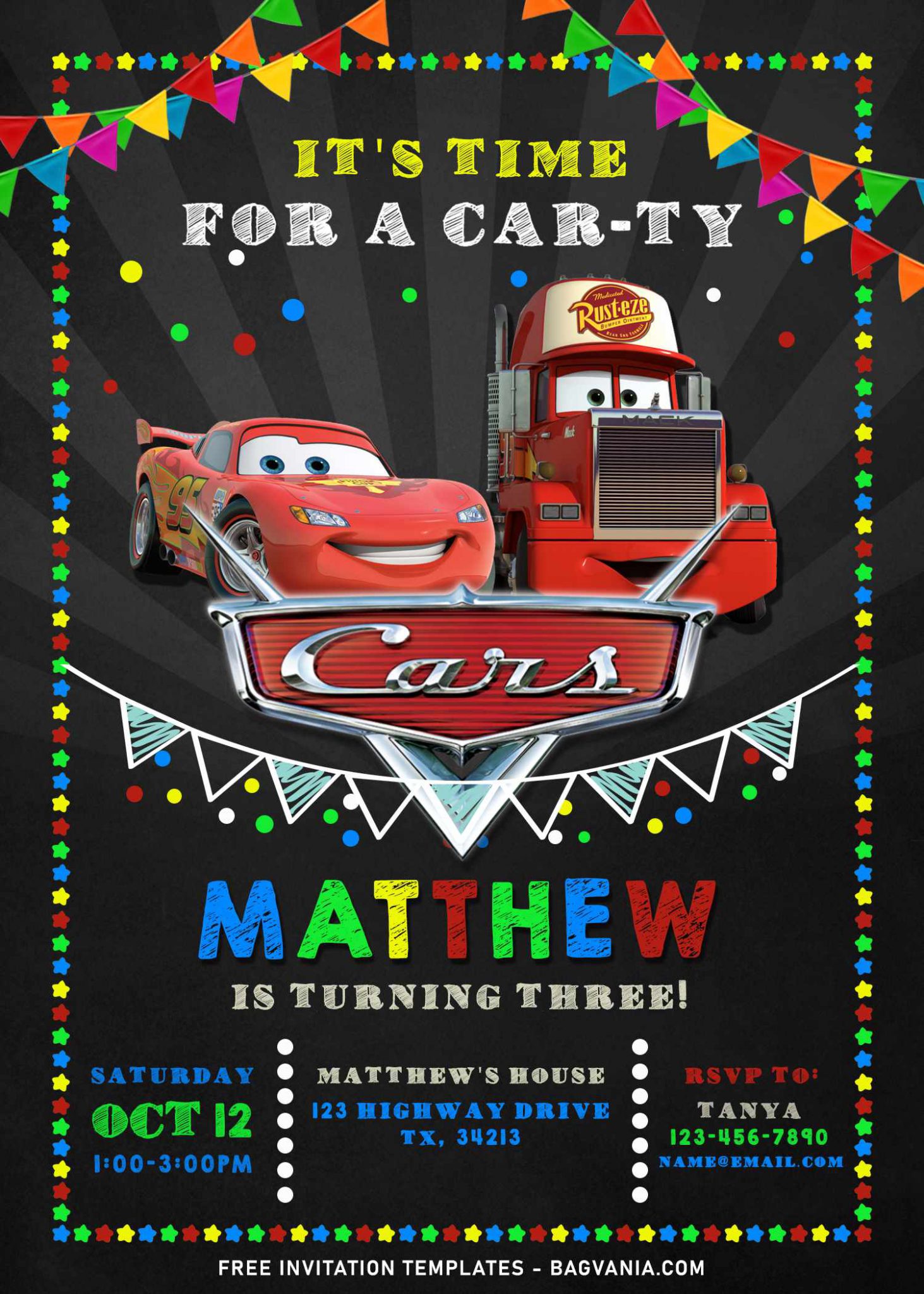 9 Cool Personalized Disney Cars Birthday Invitation Templates FREE 