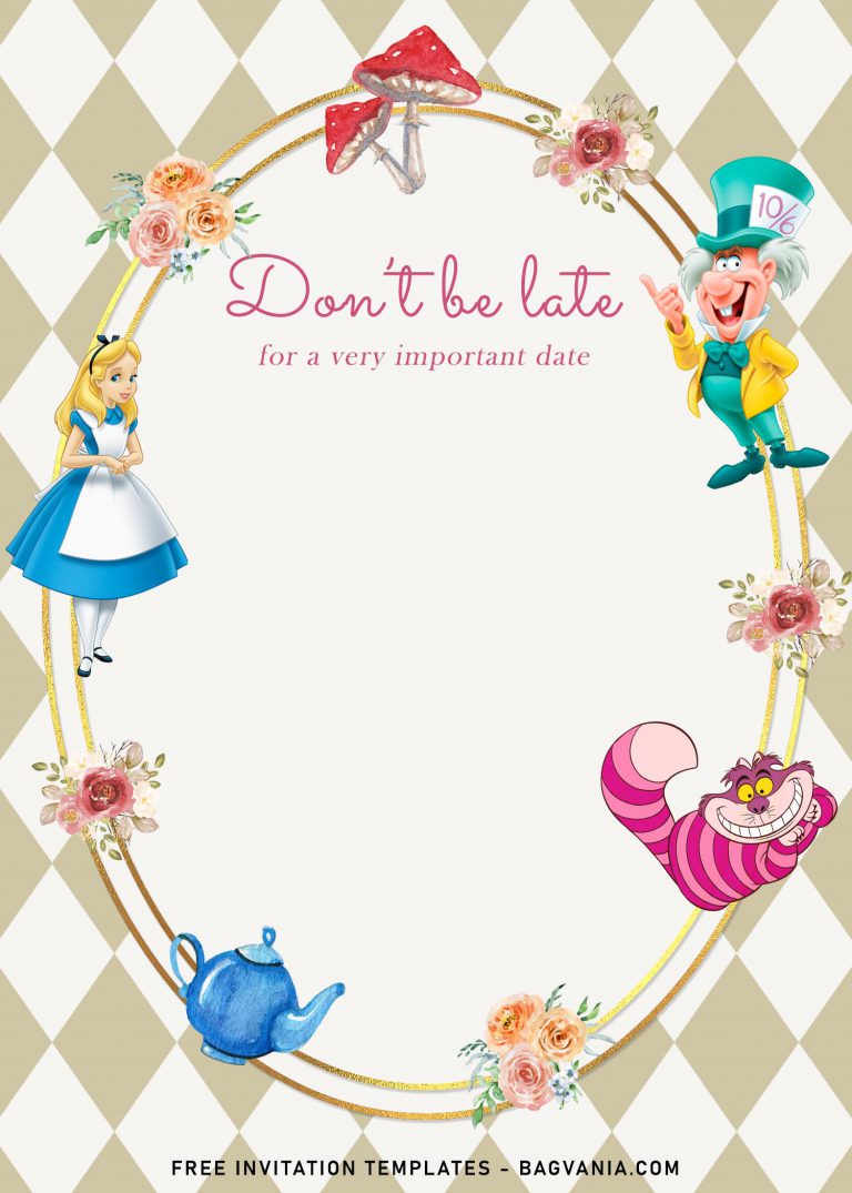 Alice In Wonderland Invitations Templates