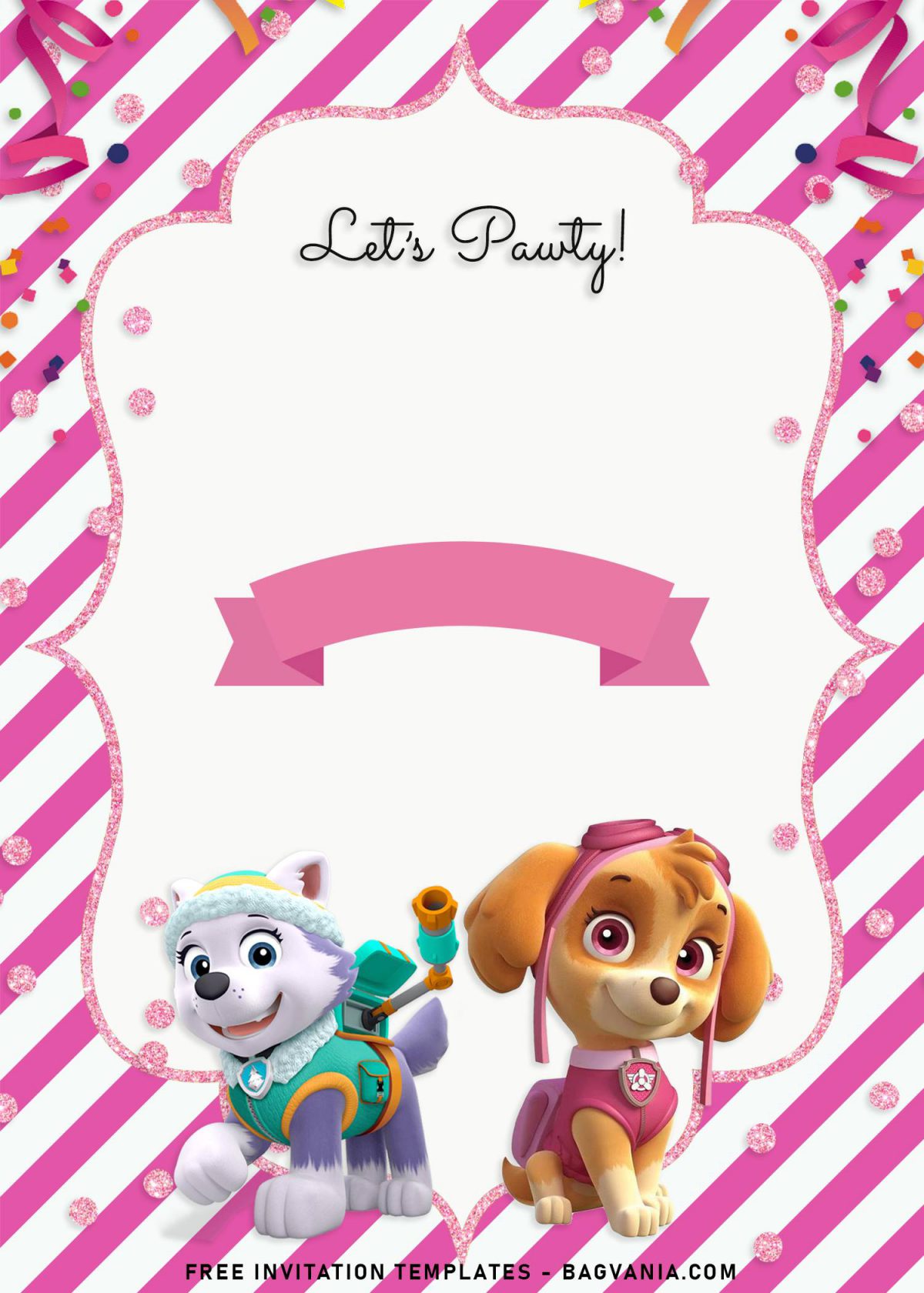 8 Adorable Skye And Everest Paw Patrol Birthday Invitation Templates Free Printable Birthday Invitation Templates Bagvania