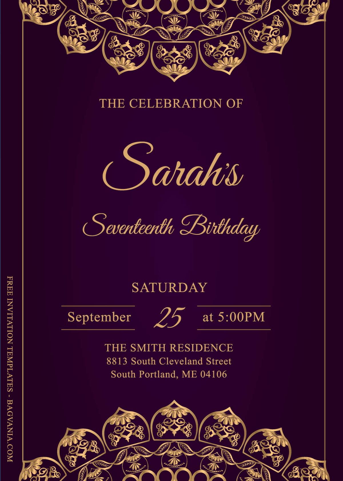 11+ Stunning Luxury Gold Birthday Invitation Templates | FREE Printable ...