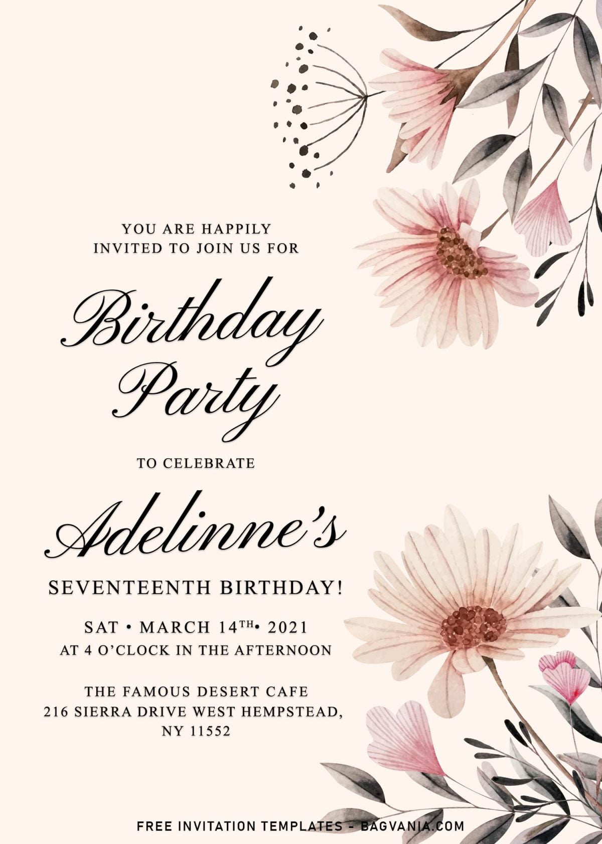 7+ Enchanted Floral Spring Birthday Invitation Templates | FREE ...