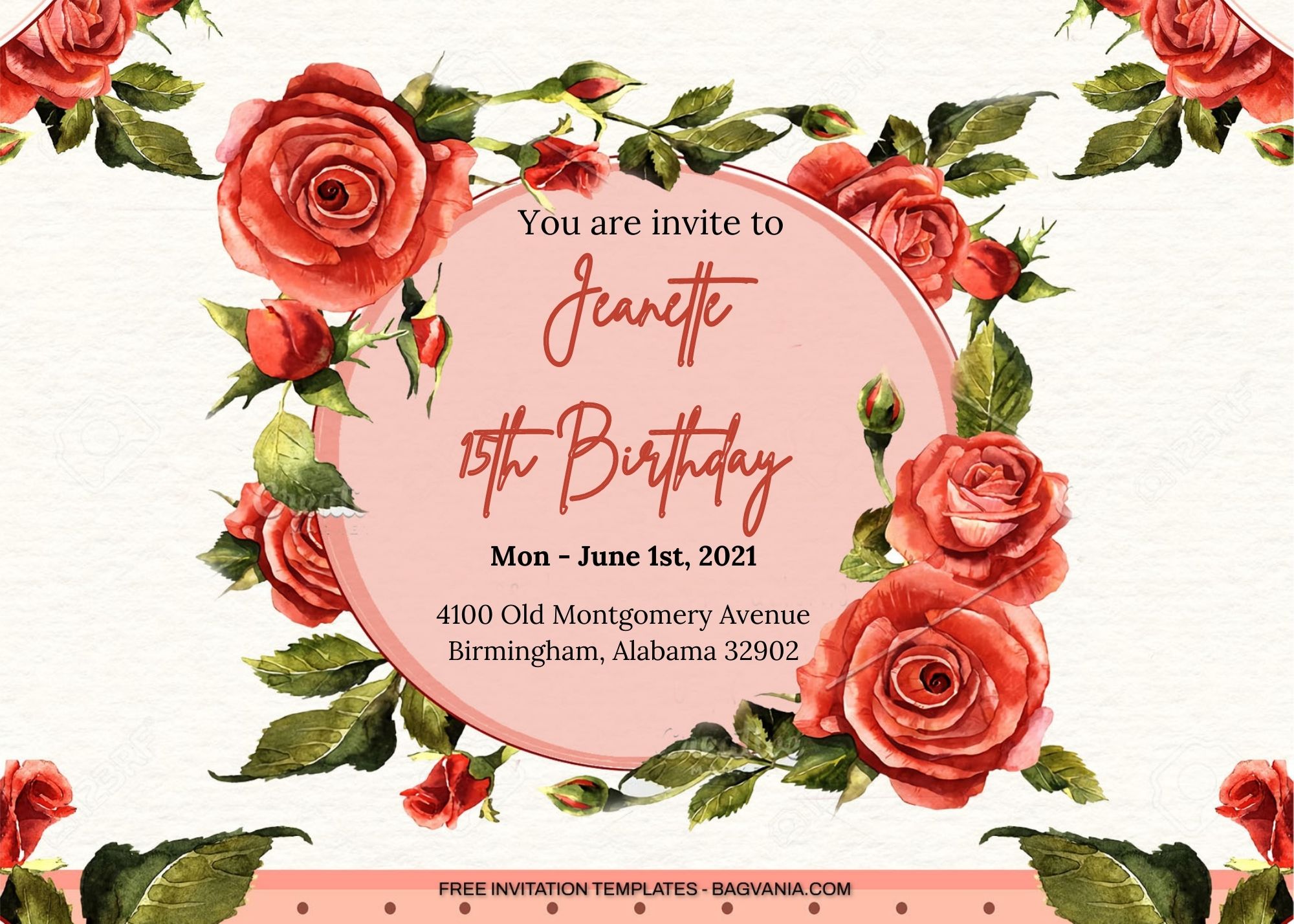 10+ Red Roses Crown Birthday Invitation Templates FREE Printable