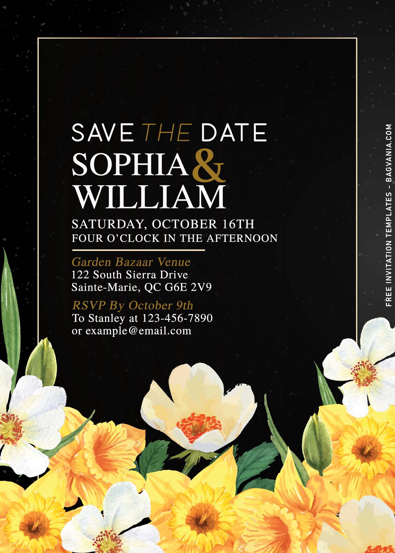 8+ Spring Daffodil Floral Birthday Invitation Templates | FREE Printable  Birthday Invitation Templates - Bagvania