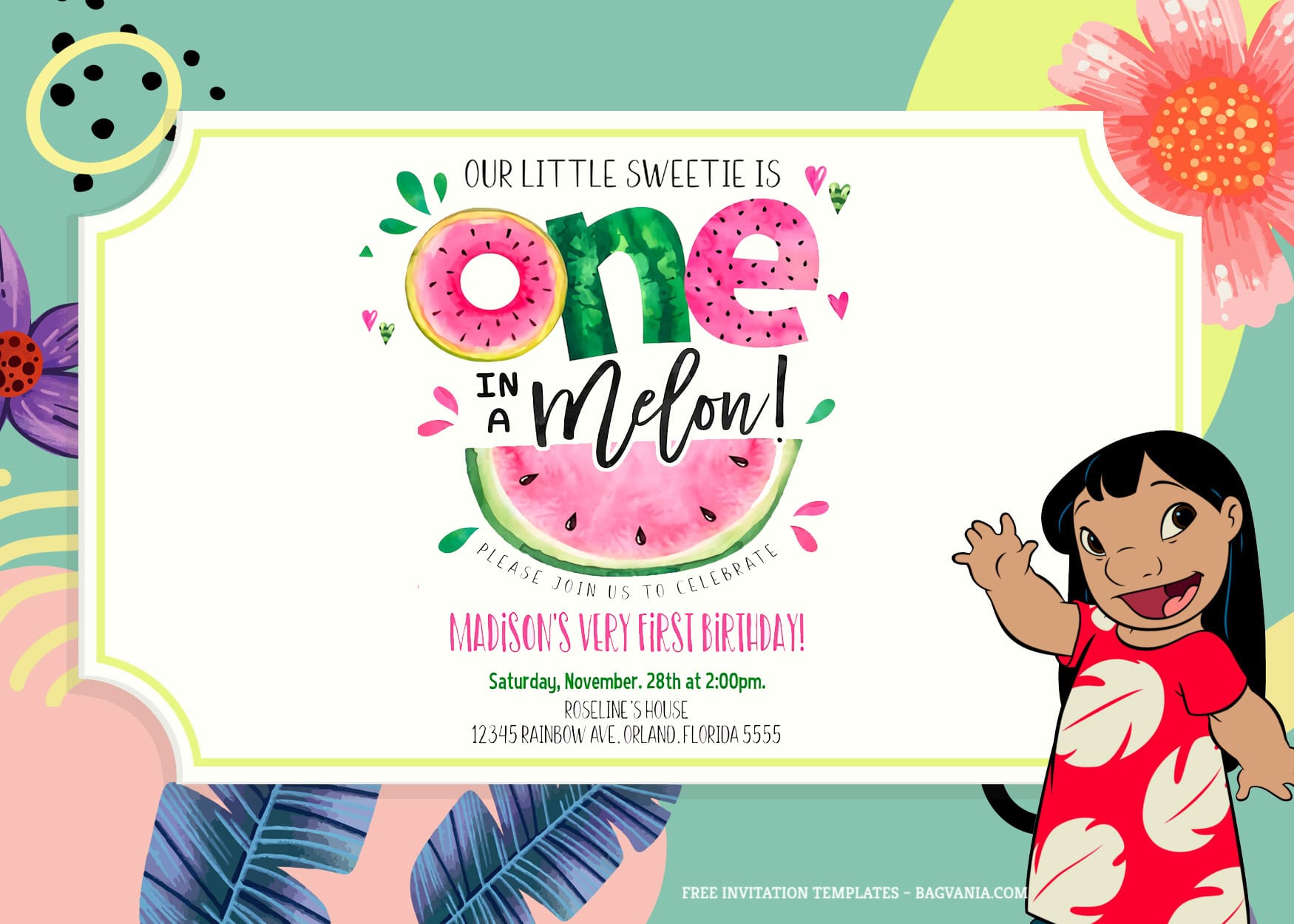 Printable Lilo and Stitch Luau Invitation Templates DIY