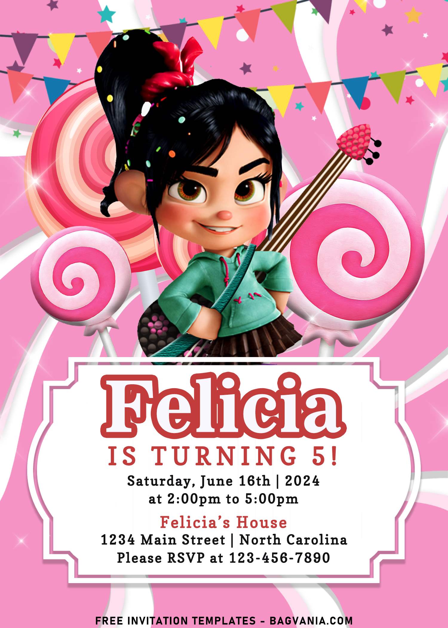 Vanellope Birthday Party Wreck It Ralph Invitation Vanellope Birthday ...