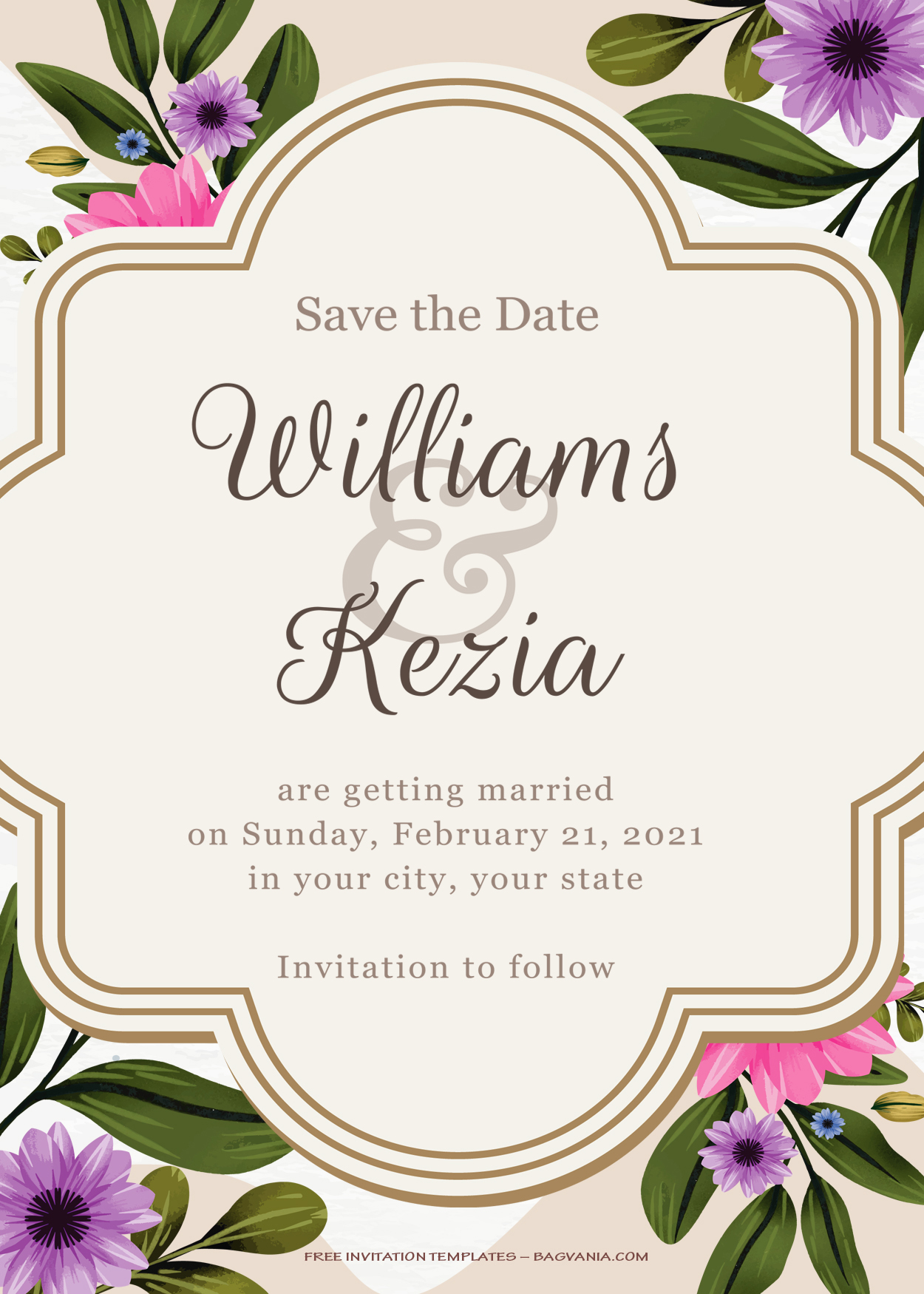 11+ Classic And Gold Summer Floral Wedding Invitation Templates | FREE  Printable Birthday Invitation Templates - Bagvania