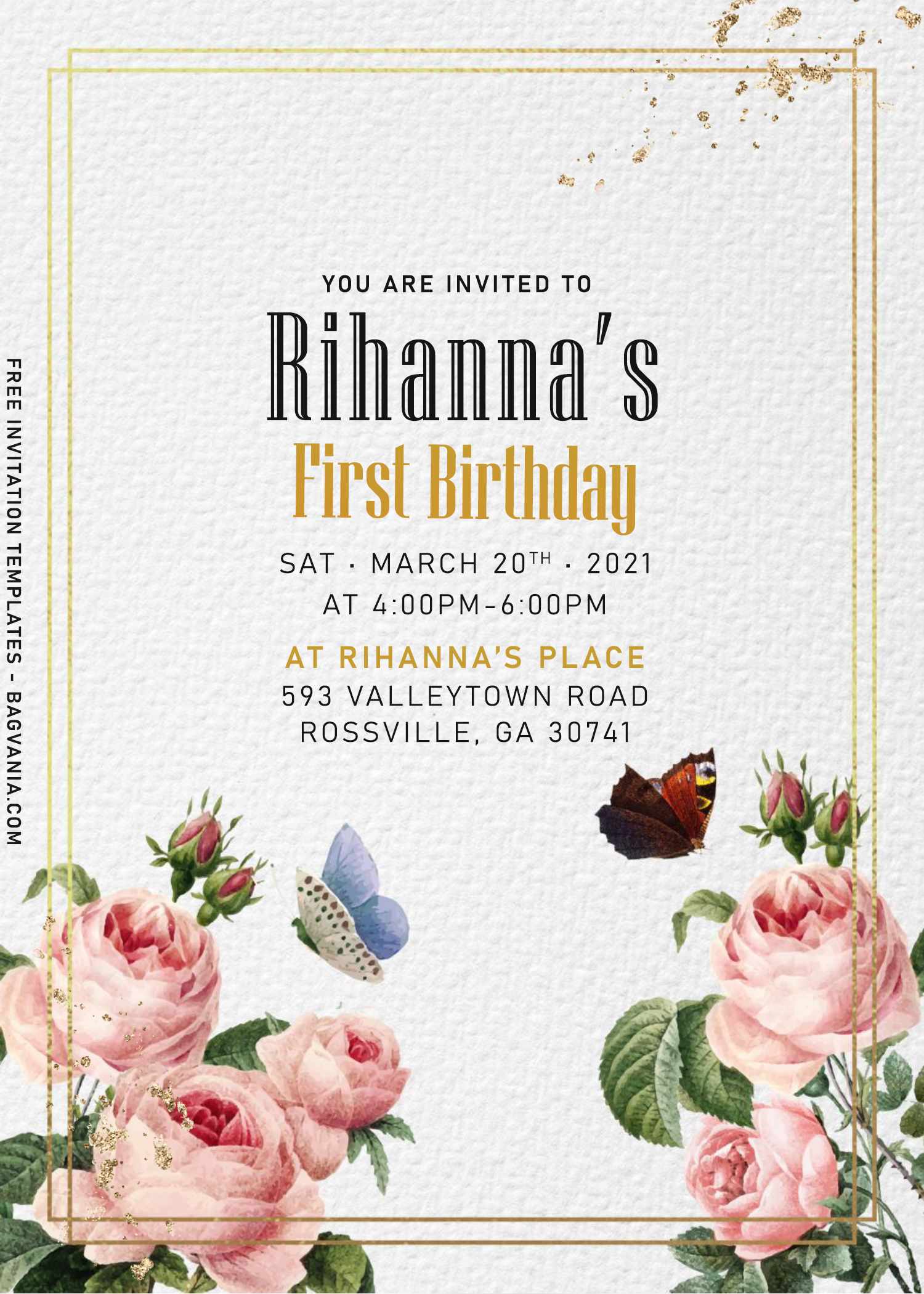 8+ Modern Ivory Garden Fleur Birthday Invitation Templates | FREE Printable  Birthday Invitation Templates - Bagvania