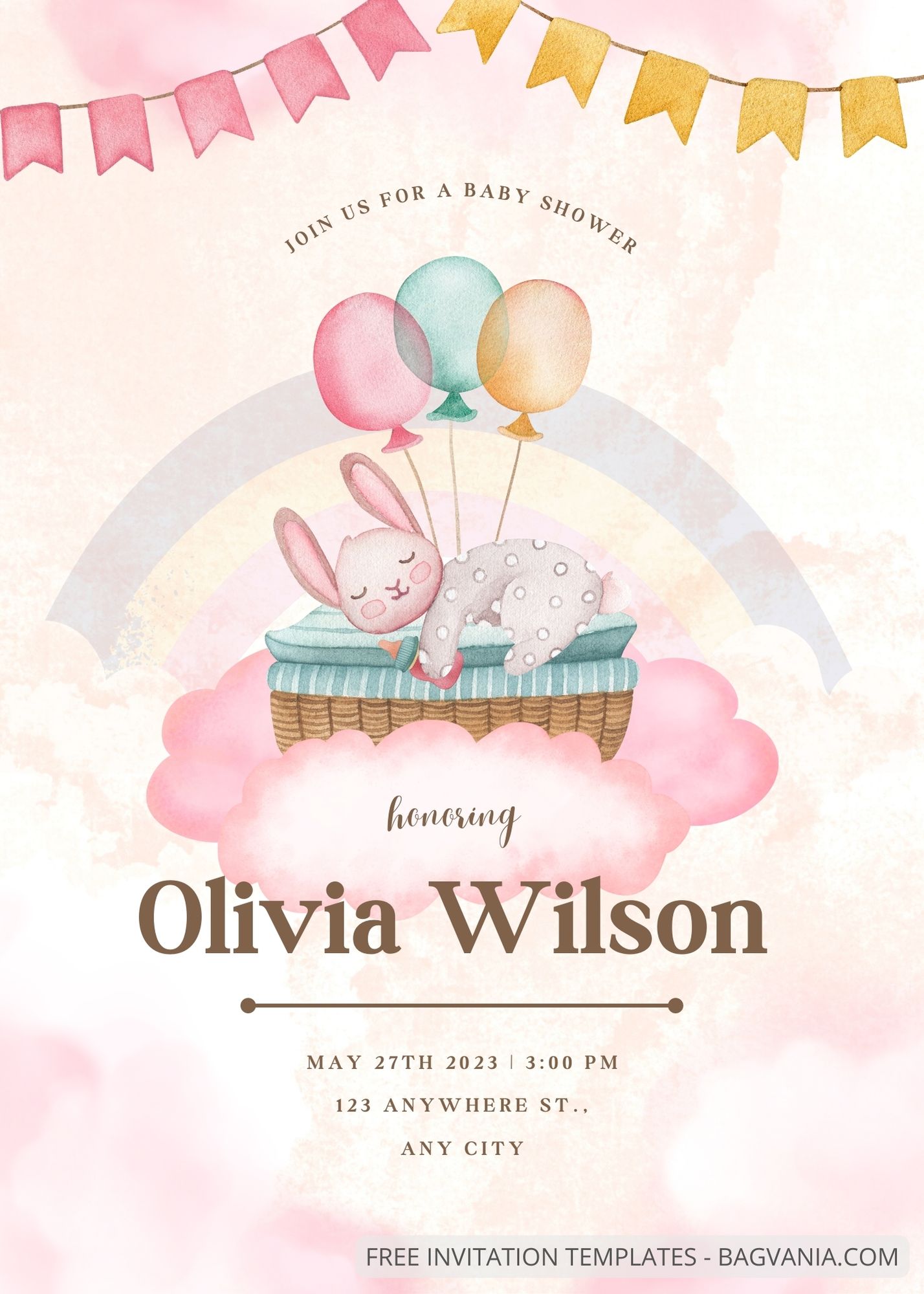 Bunny baby best sale shower invitations free