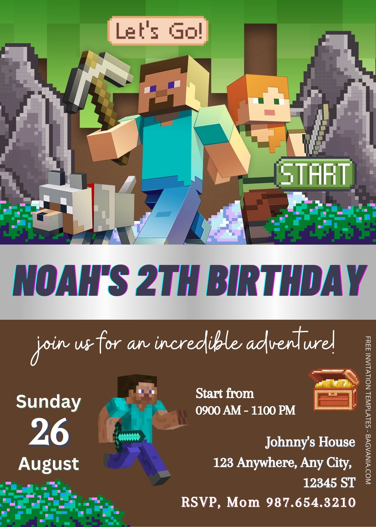 FREE Printable) - Epic Minecraft Baby Shower Invitation Templates   Minecraft birthday invitations, Minecraft birthday, Minecraft invitations
